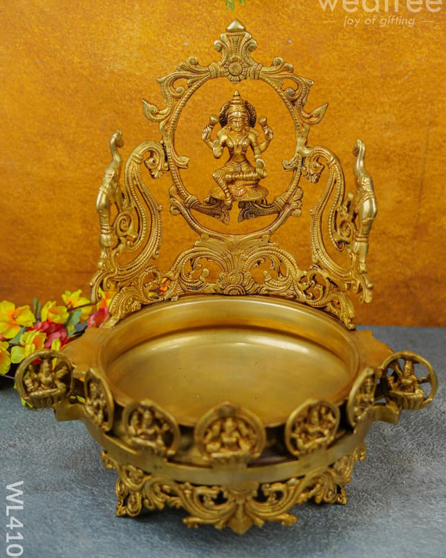 Brass Lakshmi Urli With Ashtalakshmi - Wl4100
