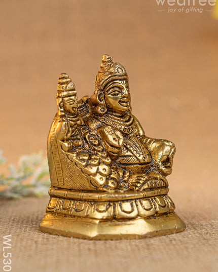 Brass Lakshmi with Kuber - 3 inch - WL5309 - Brass Figurines