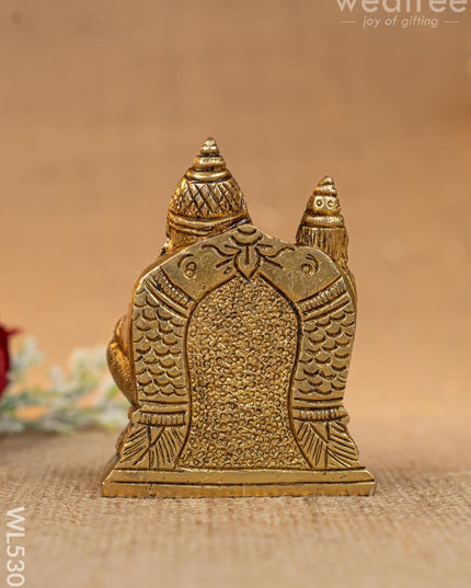 Brass Lakshmi with Kuber - 3 inch - WL5309 - Brass Figurines