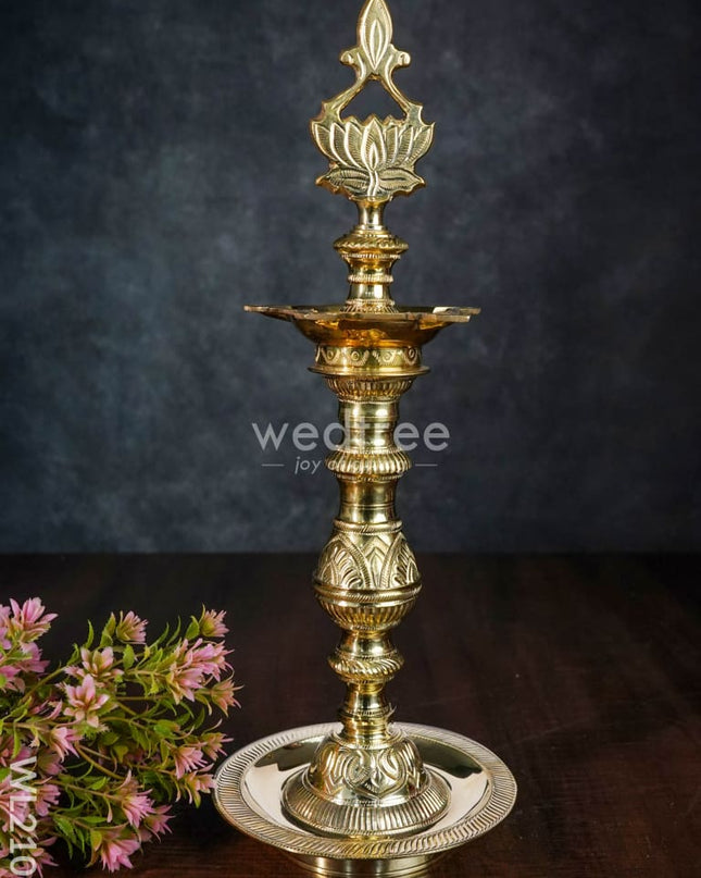 Brass Lotus Kuthu Vilakku - Wl2109 Diya