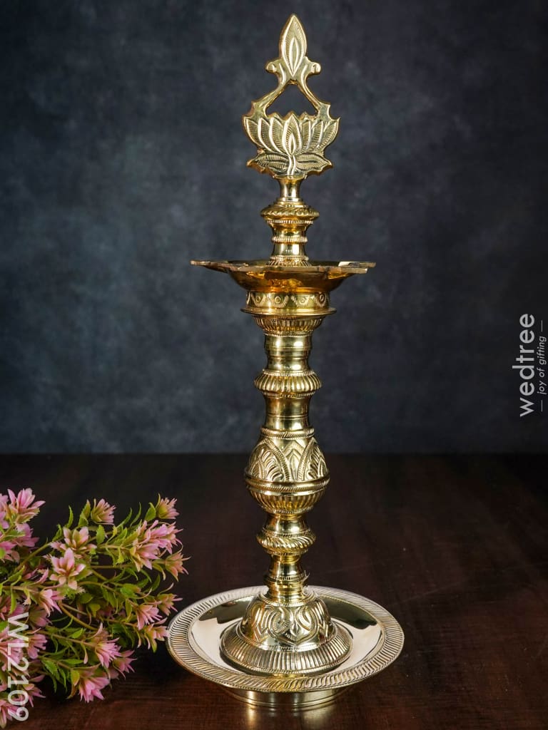 Brass Lotus Kuthu Vilakku - Wl2109 Diya