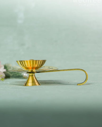 Brass Lotus Leaf Shaped Diya - WBG0203 Brass Diya RG