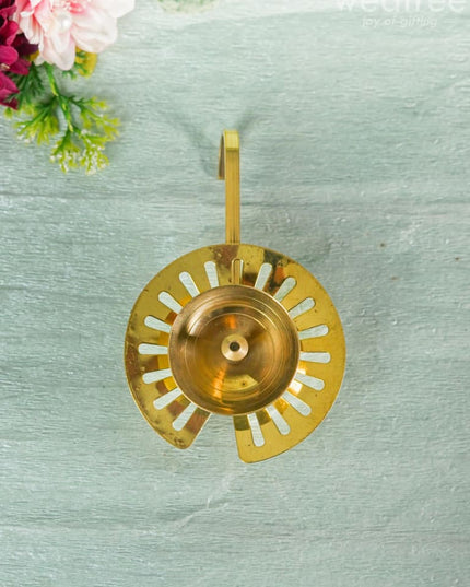 Brass Lotus Leaf Shaped Diya - WBG0203 Brass Diya RG