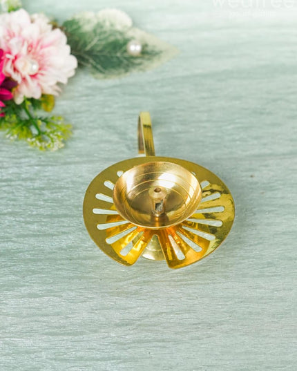 Brass Lotus Leaf Shaped Diya - WBG0203 Brass Diya RG