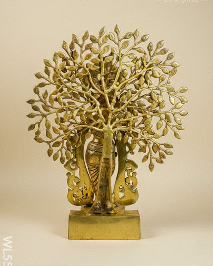 Brass Murali Krishna with Kalpavriksha Tree - 21 inch - WL5568 - Brass Figurines