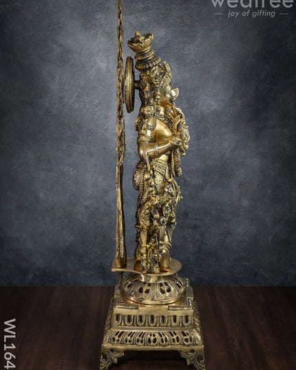 Brass Murali Krishna With Kalpavriksha Tree - Wl1645 Figurines