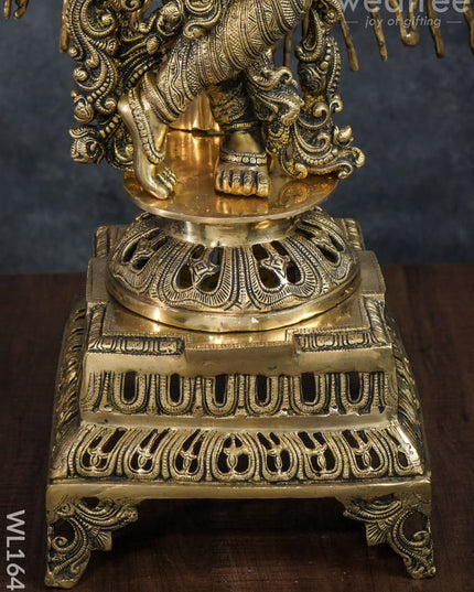 Brass Murali Krishna With Kalpavriksha Tree - Wl1645 Figurines