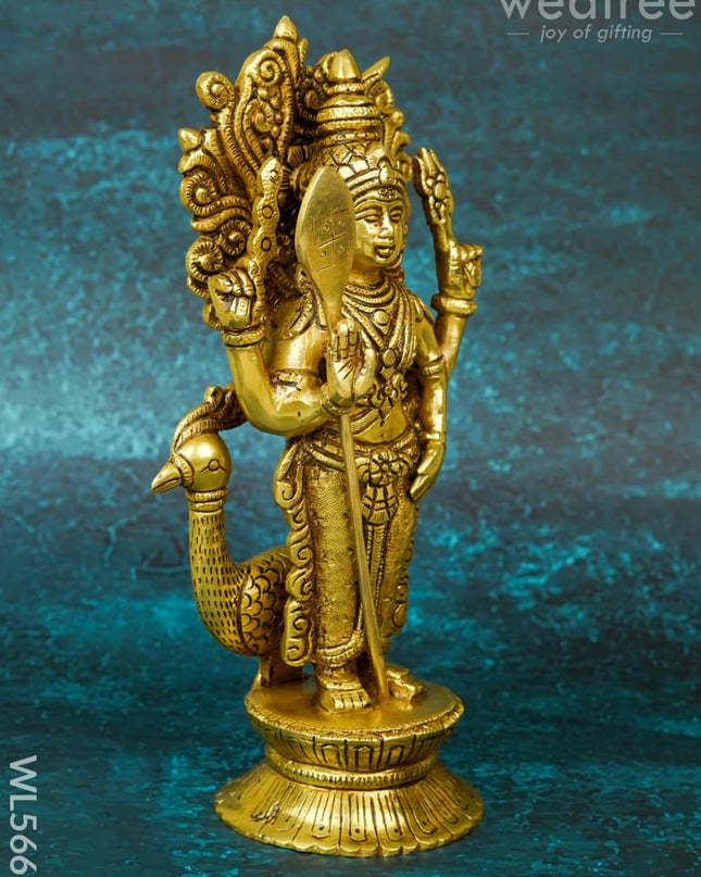 Brass Murugan Idol - 10 inch - WL5663 - Brass Figurines