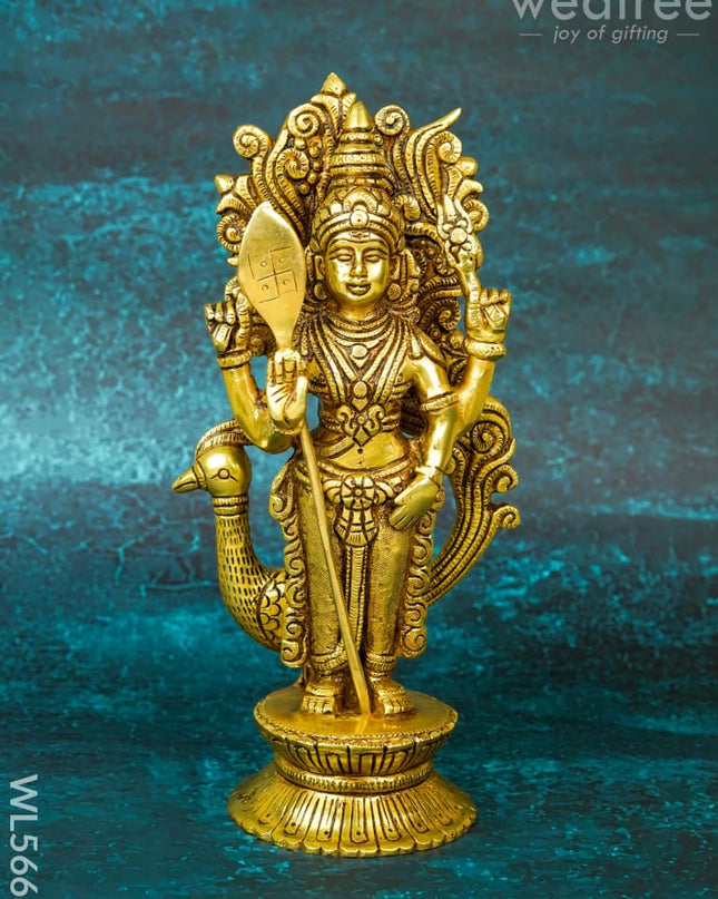 Brass Murugan Idol - 10 inch - WL5663 - Brass Figurines