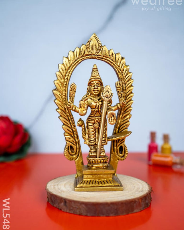 Brass Murugan Idol - 5 inch - WL5482 - Brass Figurines