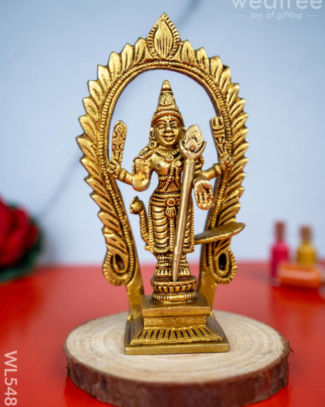 Brass Murugan Idol - 5 inch - WL5482 - Brass Figurines