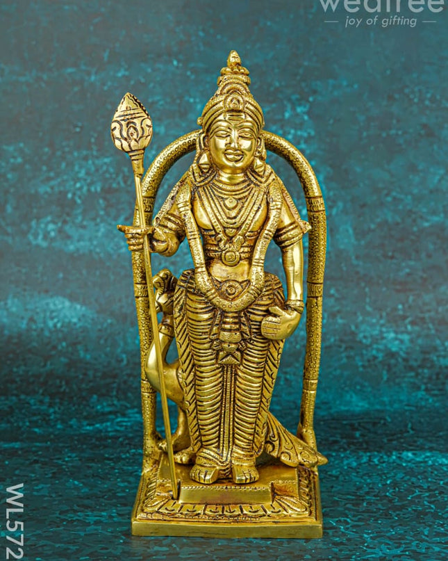 Brass Murugan Idol - 9 inch - WL5721 - Brass Figurines