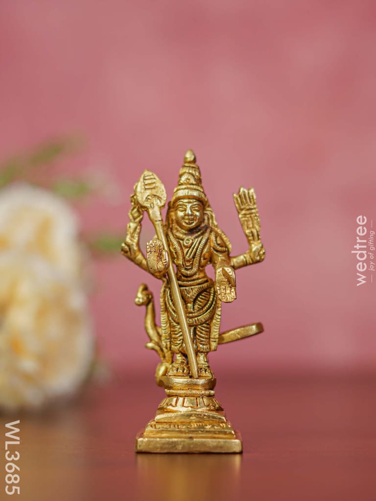 Brass Murugan Valli Deivanai Idols - Set Of 3 Wl3685 Figurines
