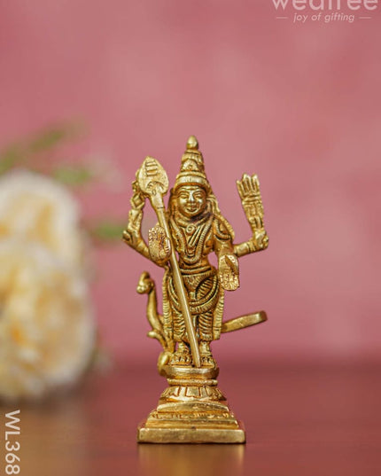 Brass Murugan Valli Deivanai Idols - Set Of 3 Wl3685 Figurines