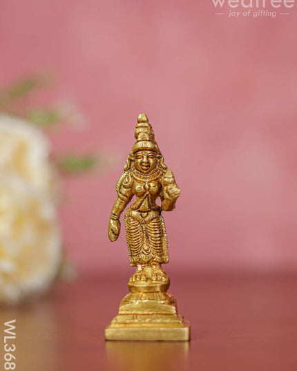 Brass Murugan Valli Deivanai Idols - Set Of 3 Wl3685 Figurines