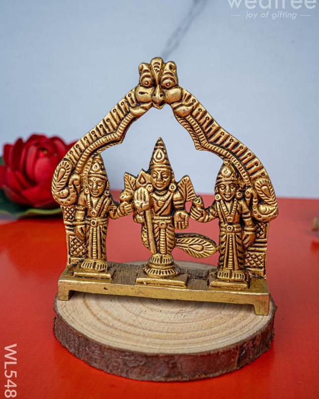 Brass Murugan Valli Deivanai in Frame - 4 inch - WL5485 - Brass Figurines