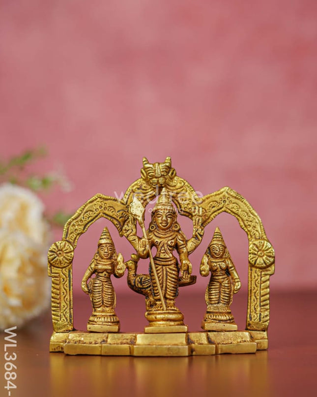 Brass Murugan Valli Deivanai In Frame - Wl3684 Figurines