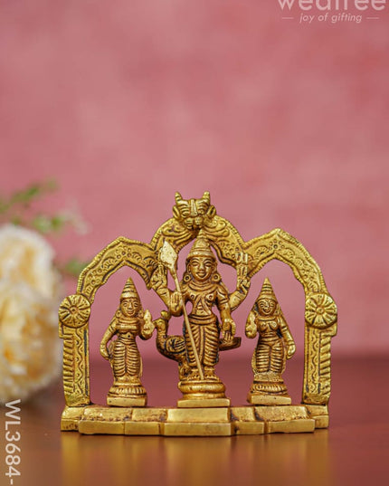 Brass Murugan Valli Deivanai In Frame - Wl3684 Figurines