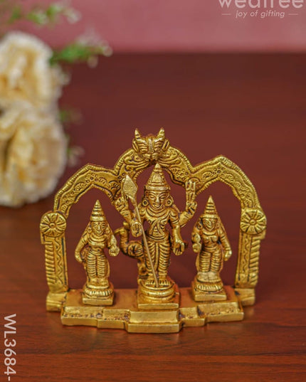 Brass Murugan Valli Deivanai In Frame - Wl3684 Figurines