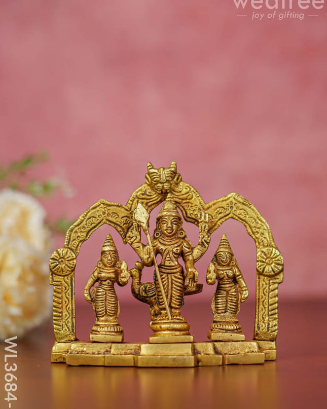 Brass Murugan Valli Deivanai In Frame - Wl3684 Figurines