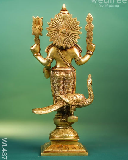 Brass Murugan with Peacock Idol - 11 inch - WL4872 Brass Figurines