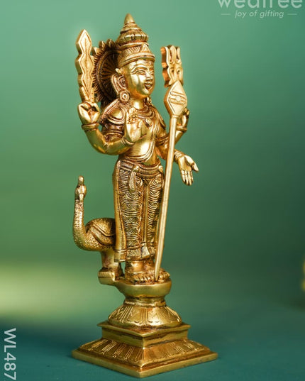 Brass Murugan with Peacock Idol - 11 inch - WL4872 Brass Figurines