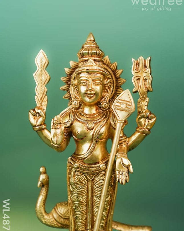 Brass Murugan with Peacock Idol - 11 inch - WL4872 Brass Figurines