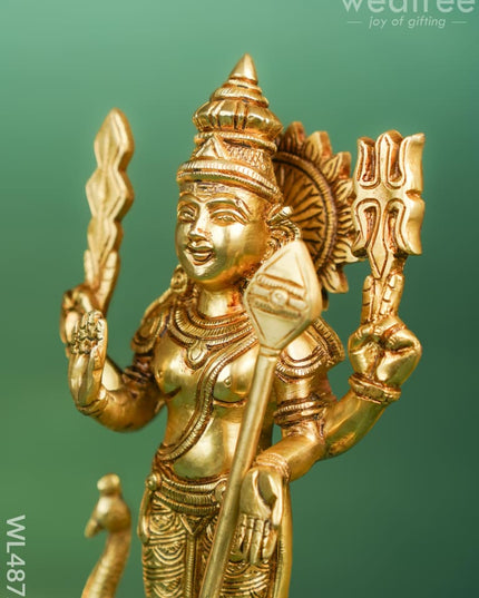 Brass Murugan with Peacock Idol - 11 inch - WL4872 Brass Figurines
