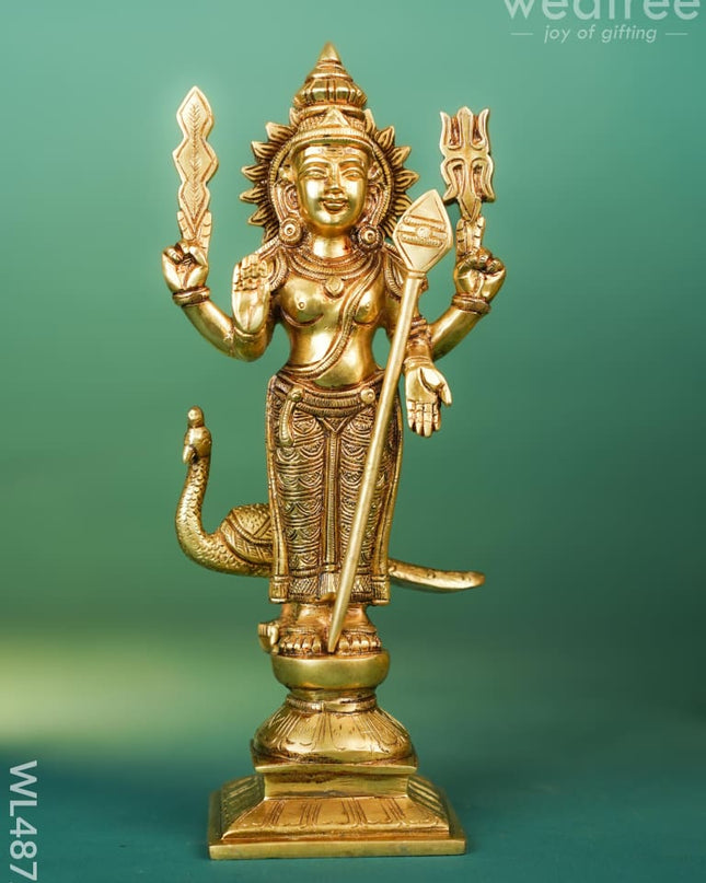 Brass Murugan with Peacock Idol - 11 inch - WL4872 Brass Figurines