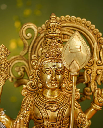 Brass Murugan With Peacock Idol - Wl4732 Figurines