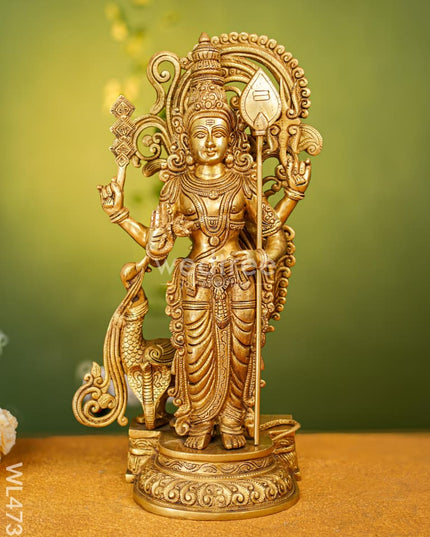 Brass Murugan With Peacock Idol - Wl4732 Figurines