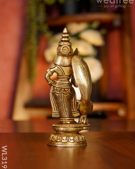 Brass Murugan With Peacock - Wl3191 Figurines