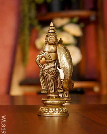Brass Murugan With Peacock - Wl3191 Figurines