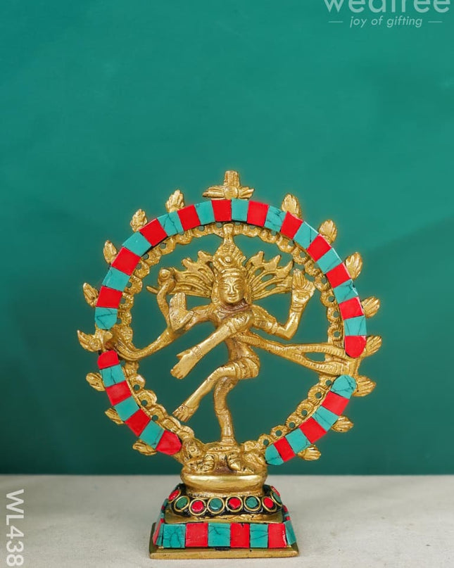 Brass Nataraja With Tile Work - Wl4381 Figurines
