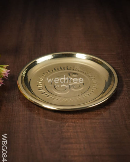 Brass Om Plate - 5.5 Inch Wbg0842 Pooja Utility
