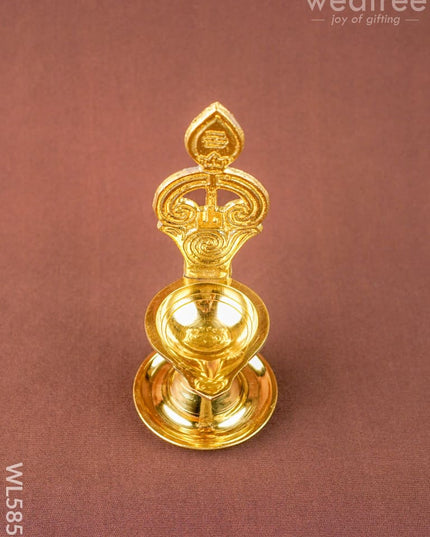 Brass OM with Vel Diya - 6 inch - WL5856 - Brass Diya