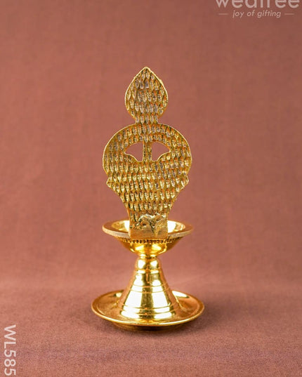 Brass OM with Vel Diya - 6 inch - WL5856 - Brass Diya