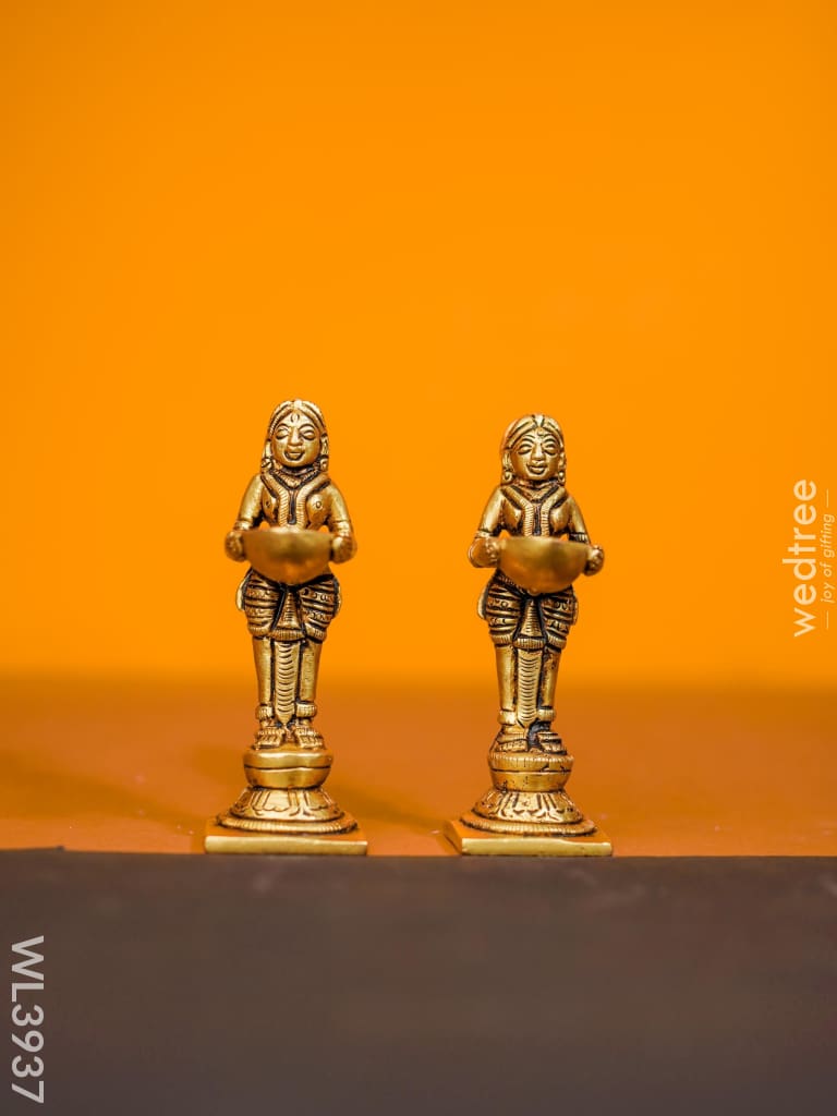 Brass Paavai Diya - Set Of 2 Wl3937