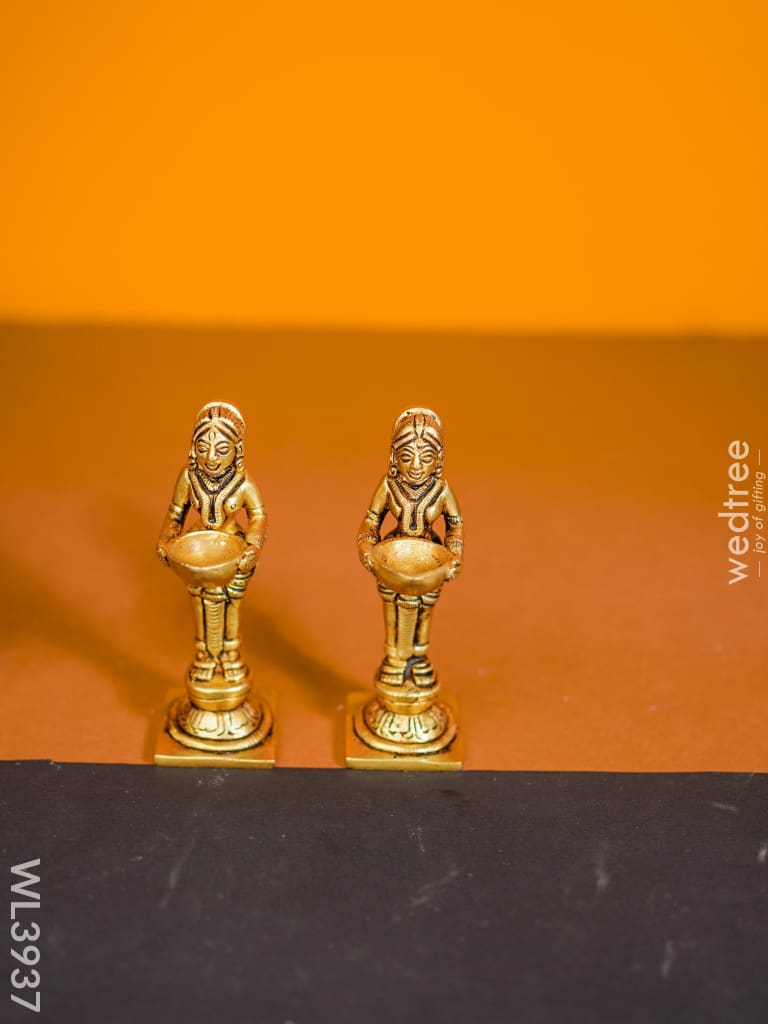 Brass Paavai Diya - Set Of 2 Wl3937