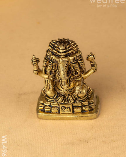 Brass Panchamukhi Ganesha Idol - 3 inch - WL4968 Brass Figurines
