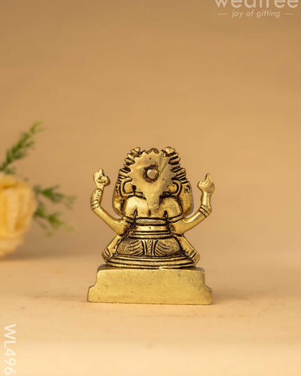 Brass Panchamukhi Ganesha Idol - 3 inch - WL4968 Brass Figurines