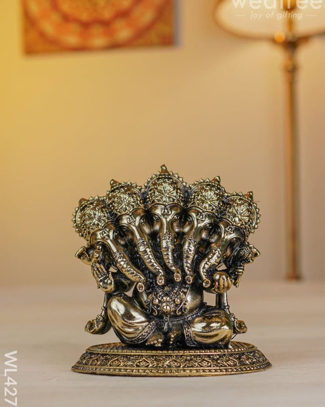 Brass Antique Panchmukhi Ganesha - Wl4278 Figurines