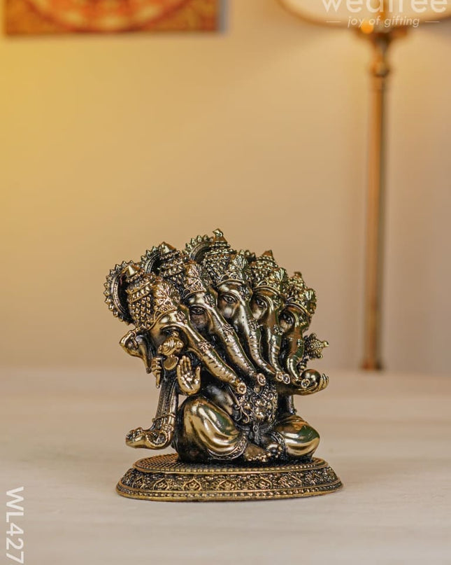 Brass Antique Panchmukhi Ganesha - Wl4278 Figurines