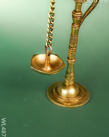 Brass Parrot with Diya - 7 inch - WL4874 Brass Diya
