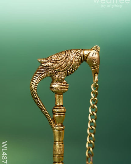 Brass Parrot with Diya - 7 inch - WL4874 Brass Diya
