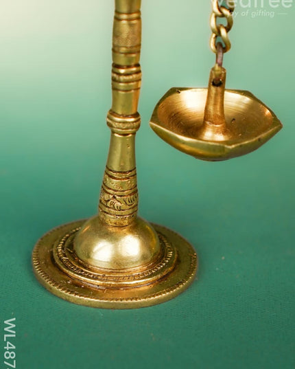 Brass Parrot with Diya - 7 inch - WL4874 Brass Diya
