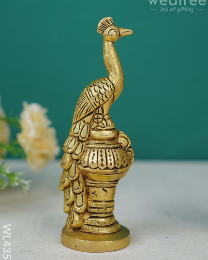 Brass Peacock Idol (Set Of 2) - Wl4354 Figurines