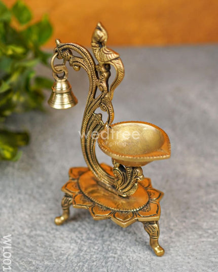 Brass Peacock Stand Diya - Wl0017