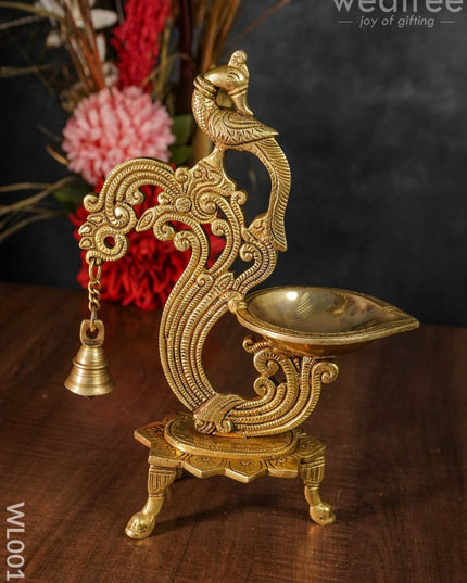 Brass Peacock Stand Diya - Wl0017