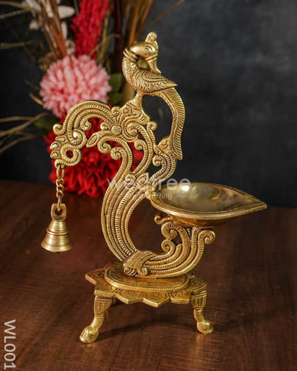 Brass Peacock Stand Diya - Wl0017